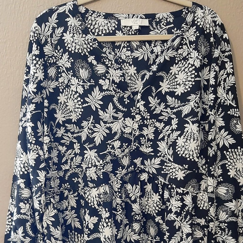 Women's Loft Plus Tunic 18W Black & White Top